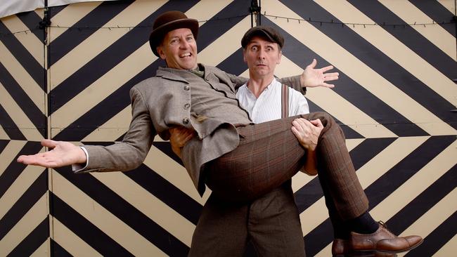 Lano and Woodley admit with both aged over 50, they have had to tweak their physical comedy to protect their ageing joints. Picture: Supplied