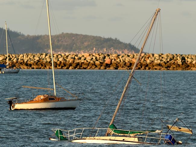 Sinking yacht off The Ville. Picture: Evan Morgan