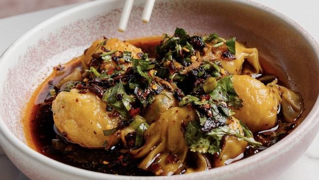 Scallop and prawn wontons at Donna Chang, Brisbane City.