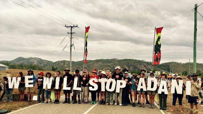 Anti-Adani protesters block the Abbot Point coal terminal access road in Bowen in 2017. Picture: FrontLine Action On Coat (FLAC)