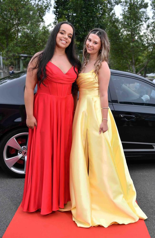 Skye Kelly and Teagan Gillon at Nambour State College School Formal. Picture: Patrick Woods.