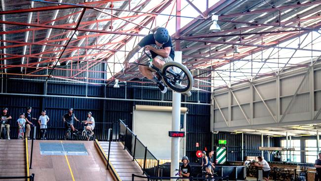 Cody Webb tries out the pump track at Pumpt in Marleston. Source: Supplied.