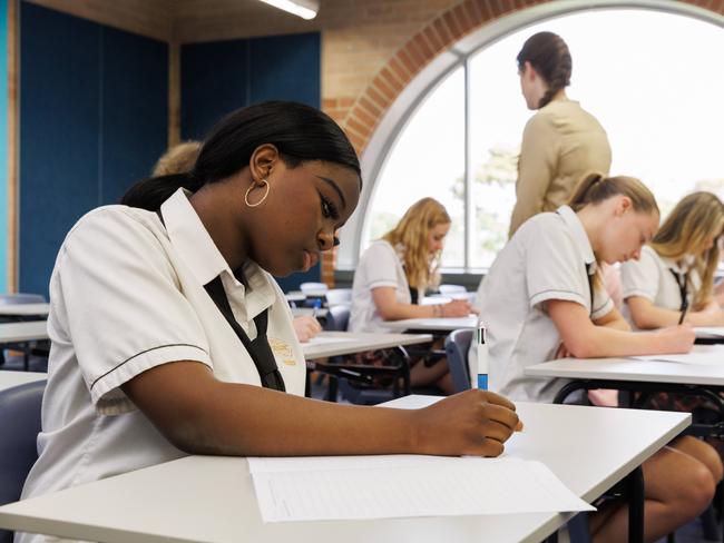 Year 12 students sat for their HSC English exam today. Picture: David Swift