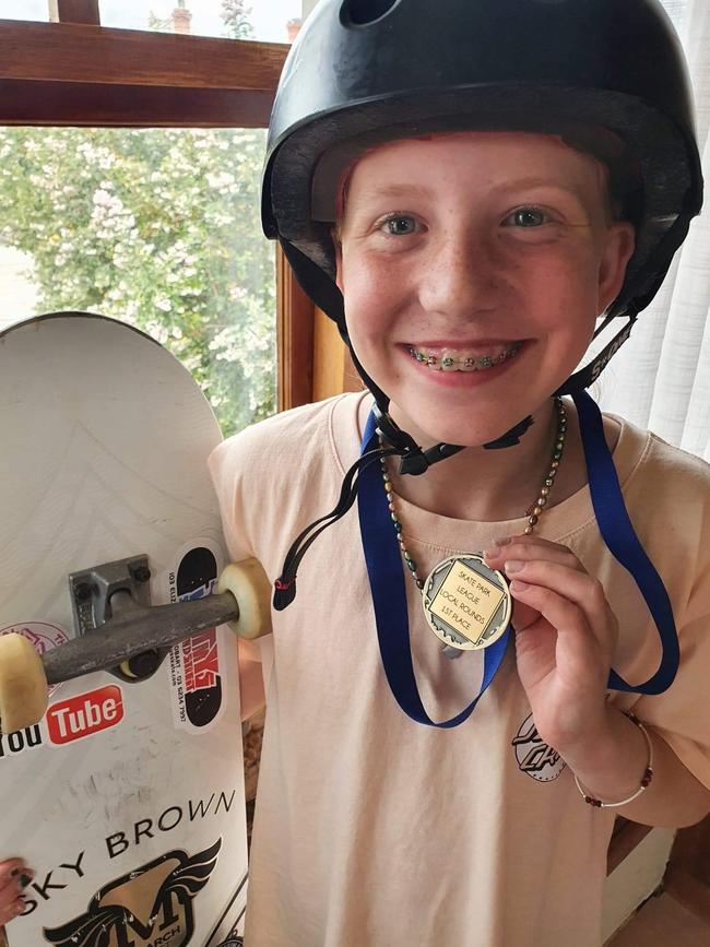 Charlotte Leppard will be able to spend more time on her beloved skateboard with the help of a new Cystic Fibrosis treatment. Picture: Carrie Leppard via NCA NewsWire