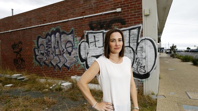 Kingborough Council has been forced ot increase its budget for graffiti cleaning from $5000 to $30,000. Deputy Mayor Jo Westwood is pictured in Beach Road, Kingston. Picture: MATT THOMPSON