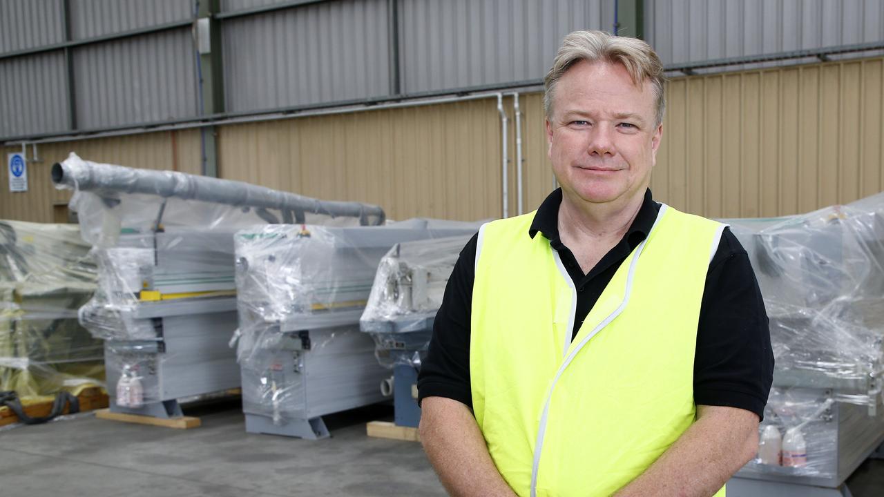 Wood Tech managing director Ron Smyth moving into the company's new headquarters at Hemmant. Picture: Tertius Pickard