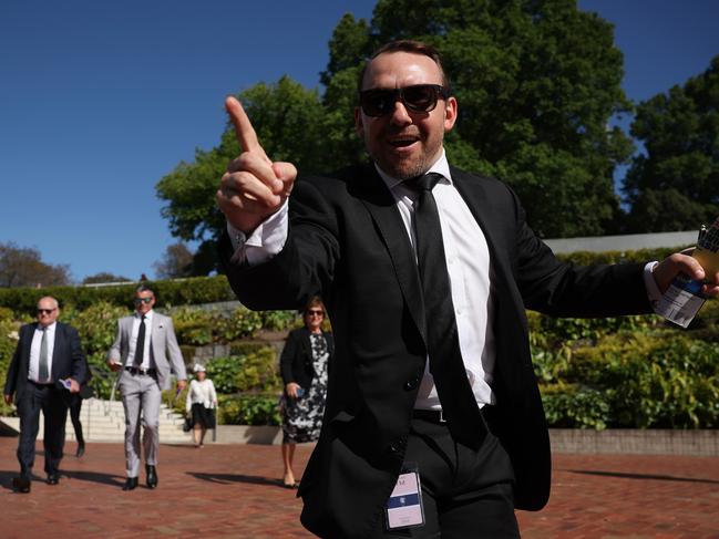 The first punters enter Flemington. Picture: Daniel Pockett