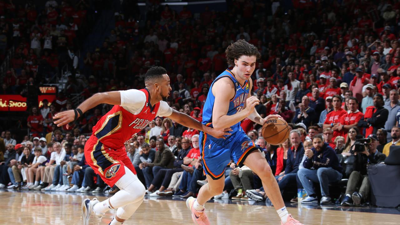 Oklahoma City Thunder star Josh Giddey will make his Boomers tournament debut if he makes the final squad. Copyright 2023 NBAE (Photo by Layne Murdoch Jr./NBAE via Getty Images)