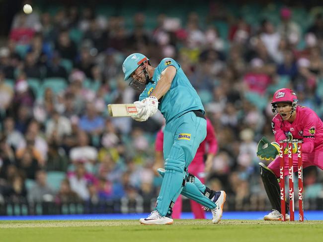 That’s out of there too as Lynn smashes another six. Picture: Getty Images