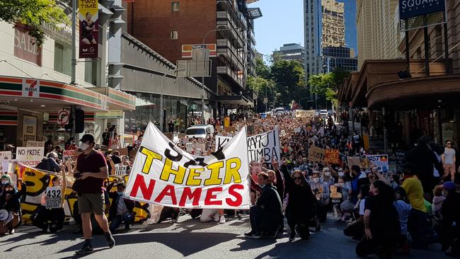 Thousands of people are marching in Brisbane for a Black Lives Matter protest.