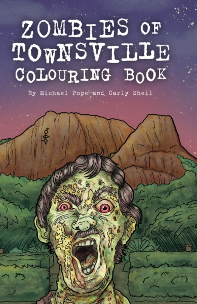 Art work from ‘Zombies of Townsville Colouring Book’ co-authored by Michael Pope, a resident artist at Murky Waters Studio and art teacher at Saint Patrick's College, and Carly Sheil, a designer and artist. Picture: Supplied