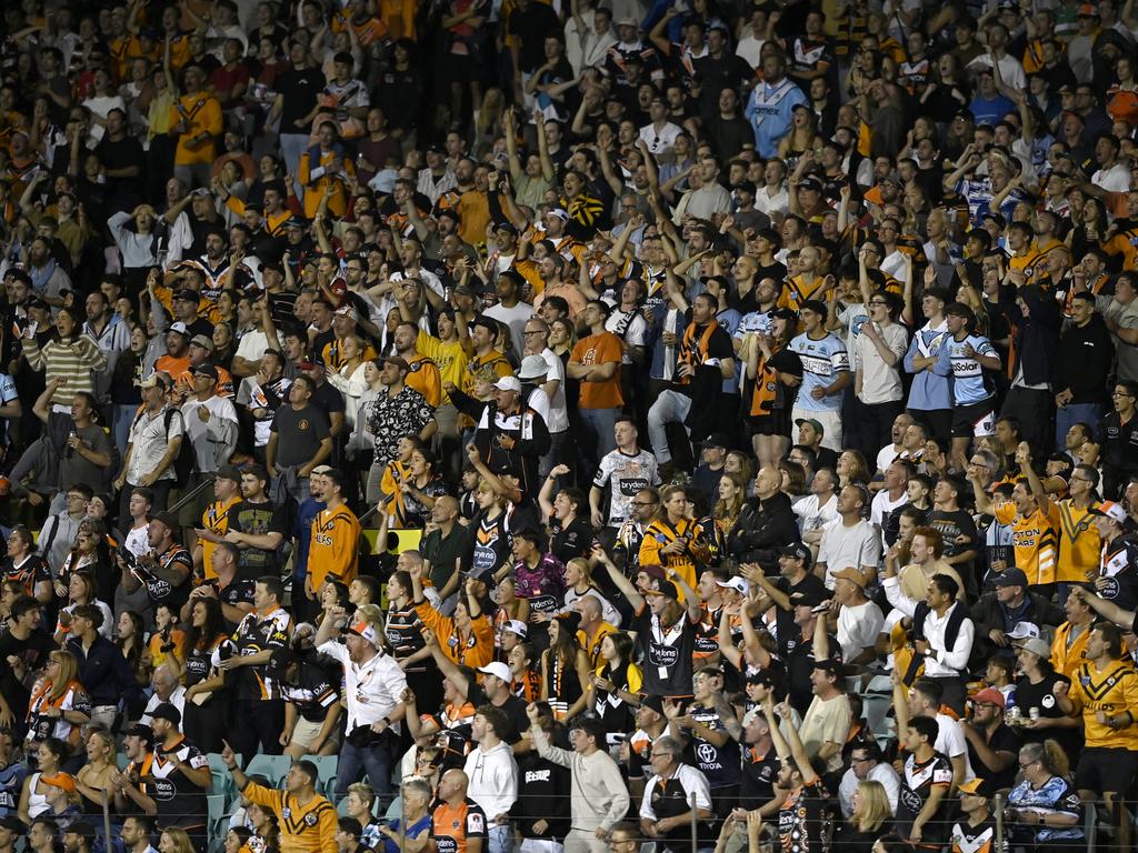 Wests Tigers faithful at Leichhardt Oval. Picture: Gregg Porteous/NRL Imagery