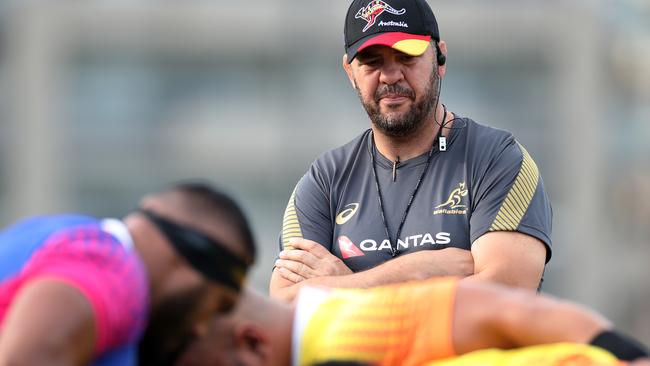 TOKYO, JAPAN - SEPTEMBER 27:  Michael Cheika, Head Coach of Australia looks on during a training session at Urayasu Park on September 27, 2019 in Tokyo, Japan. (Photo by Dan Mullan/Getty Images)