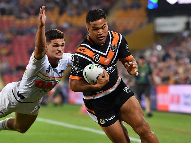 Esan Marsters (right) of the Tigers is a quality addition to any CTW. Picture: AAP Image/Darren England