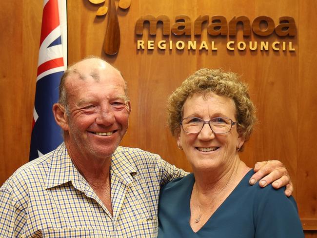 Peter Taylor and Wendy Taylor at the swearing in of Mrs Taylor as mayor of Maranoa Regional Council. Photo: Maranoa Regional Council.