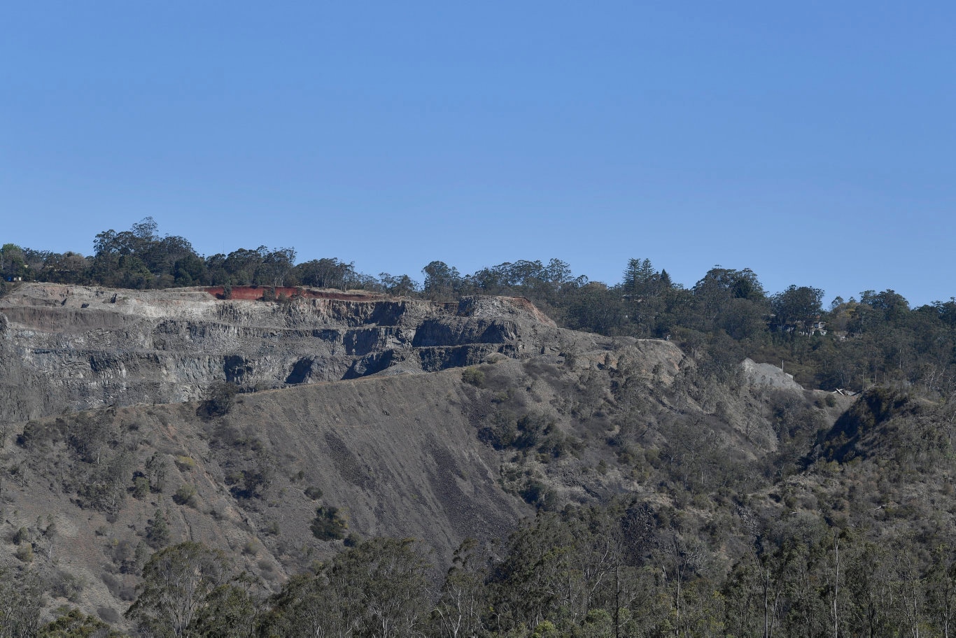 Bridge St quarry is seen from the Toowoomba Second Range Crossing during media preview before opening, Friday, September 6, 2019. Picture: Kevin Farmer