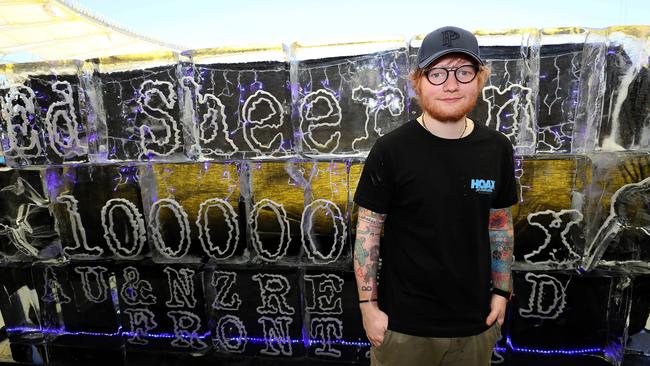 English singer Ed Sheeran at Perth’s Optus Stadium. Picture: Colin Murty