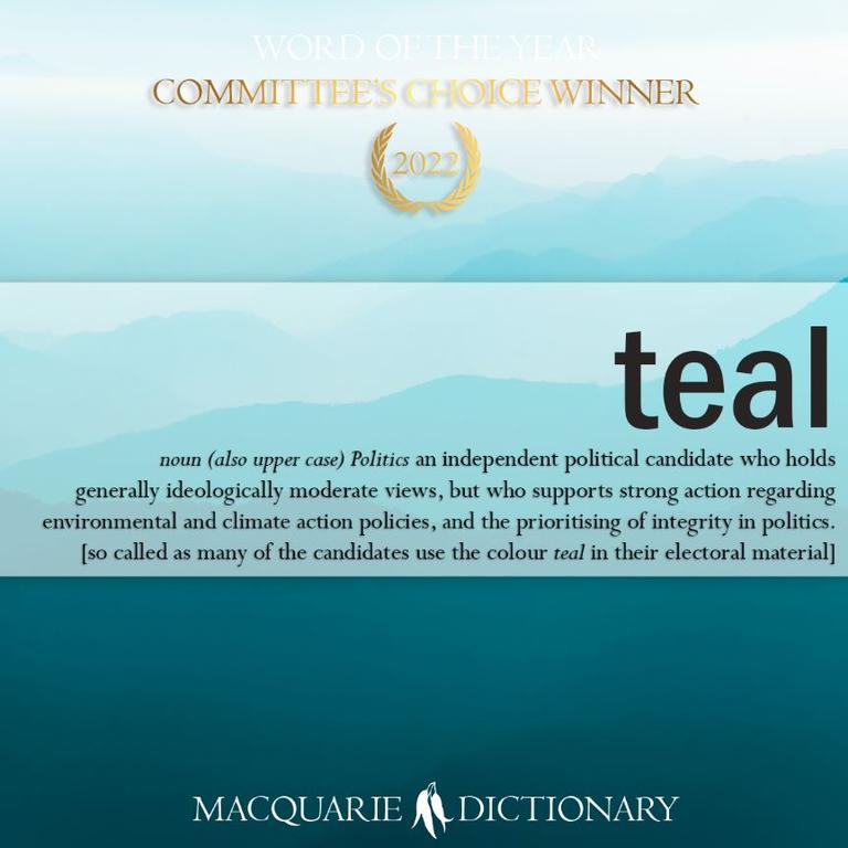 Macquarie Dictionary reveals Word of the Year is teal — Australia’s leading news site