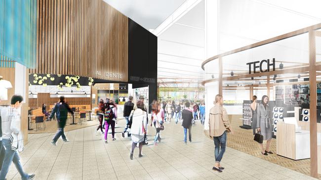 An artist's impression of the retail area inside of the southern terminal.