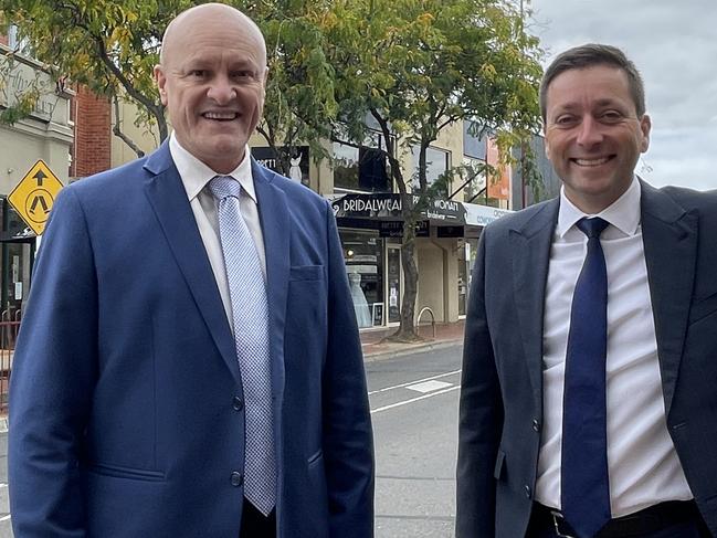 Croydon state Liberal MP David Hodgett was following Kindly Myers, below, while Opposition Leader Matthew Guy has dodged questions on the issue. Picture: Kiel Egging.