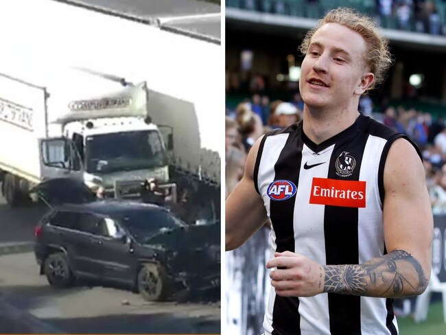 Collingwood stars ’shaken’ by car crash