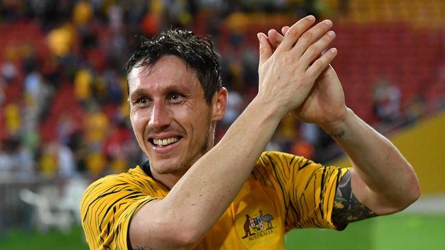 Mark Milligan’s experience will be crucial for a young Socceroos line-up. Picture: AAP Image/Darren England.