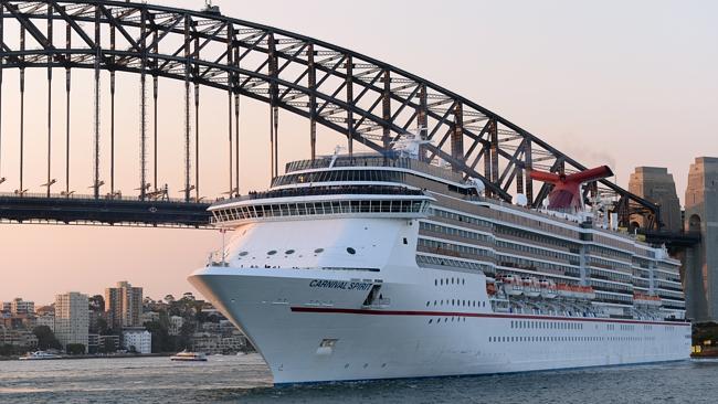 “Aussified” ship Carnival Spirit in Sydney Harbour. Picture: James Morgan