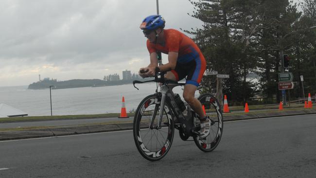 Action from the sprint event at the 2023 Mooloolaba Triathlon.