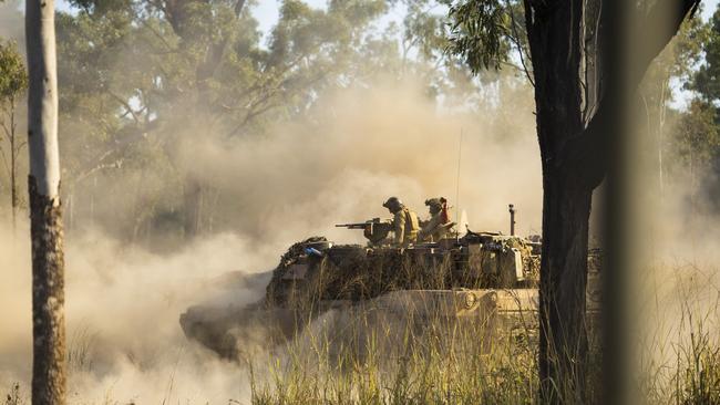 Exercise Brolga Sprint finishes at the Townsville Field Training Area at High Range. Members of the 2nd Cavalry Regiment conduct a live fire counter attack in an M1A1 Main Battle Tank during Exercise Brolga Sprint. Picture: Supplied.