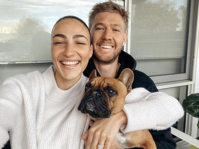 Tayla Damir paid tribute not to fiance Nathan Broad but her dog.