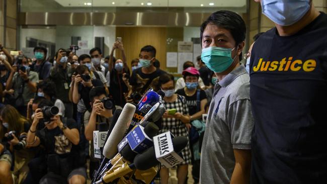 Pan-Democrat Lawmaker Ted Hui inside the West Kowloon Magistrates Court after he was granted bail in Hong Kong, China. Photo by Vernon Yuen/NurPhoto via Getty Images