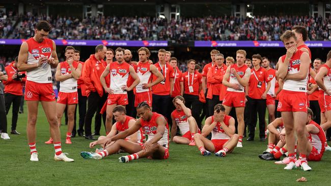 MELBOURNE, AUSTRALIA - SEPTEMBER 28:  during the AFL Grand Final match between Sydney Swans and Brisbane Lions at Melbourne Cricket Ground, on September 28, 2024, in Melbourne, Australia. (Photo by Robert Cianflone/AFL Photos via Getty Images)