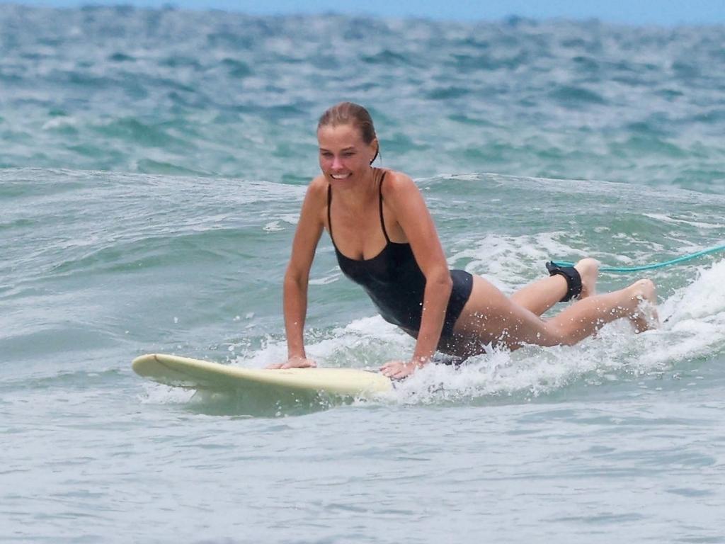 She took to the surf. Picture: BACKGRID