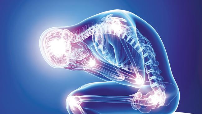 Body + Soul  Cover Image Inflammation iStock-male all joints pain in blue