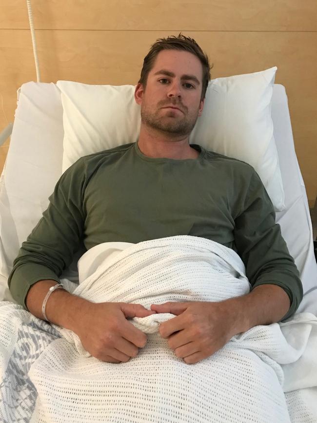 Michael Gibb, 29, of Warriewood, recovering in Royal North Shore Hospital.