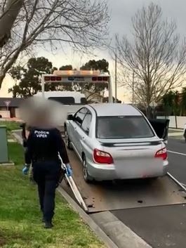 A silver Subaru in Craigieburn was seized in relation to the attempted murder of Sam Abdulrahim. Picture: VicPol