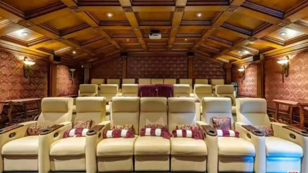 The home’s swish theatre room. Picture: Realtor.com