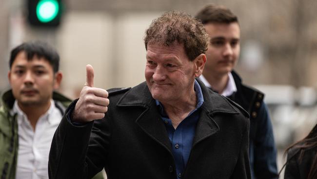 Mr Nixon gave media a thumbs up and wave as he entered court on Wednesday. Picture: NewsWire / Diego Fedele