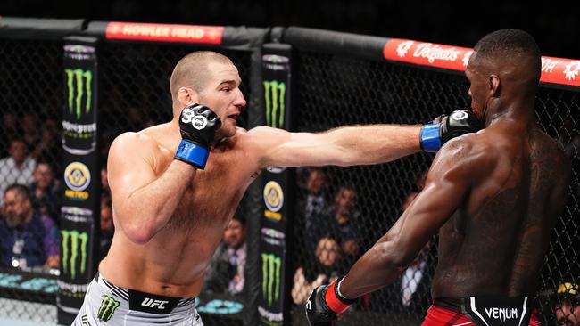 Adesanya, returns to the Octagon after nearly a year away following his upset loss to Sean Strickland at UFC 293 in Sydney. (Photo by Chris Unger/Zuffa LLC via Getty Images)