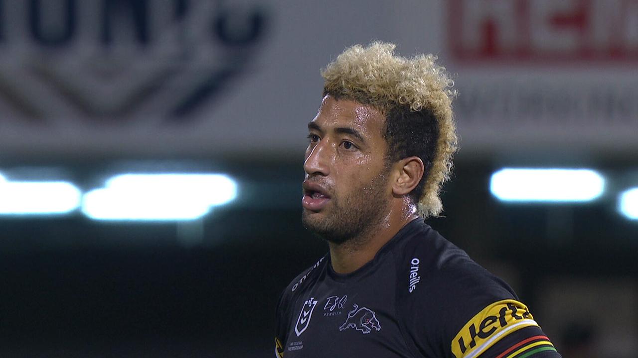 Viliame Kikau looks on after being placed on report