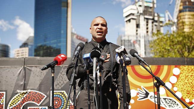 Anthony Mundine farewells his sporting career at Circular Quay West in Sydney. Picture: Sam Ruttyn