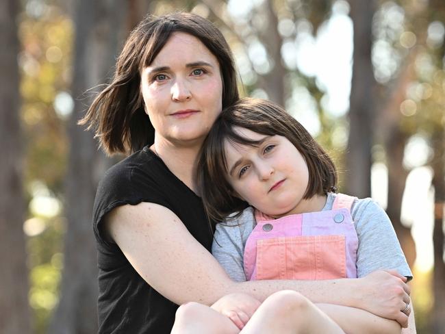 New research linking air pollution to peanut allergies in kids. Mae Foley-Jenkin, 8, was diagnosed with peanut, diary and egg allergies at 8 months old after an allergic reaction saw her breakout in hives across her entire body. She is with mum Eleanor Jenkin. Picture: Josie Hayden