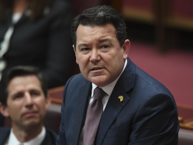 Coalition Senator Dean Smith speaks during the same-sex marriage debate in the Senate chamber at Parliament House in Canberra, Wednesday, November 29, 2017. (AAP Image/Lukas Coch) NO ARCHIVING