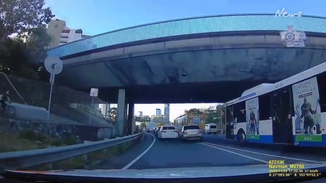 Frightening footage of Brisbane police pursuit