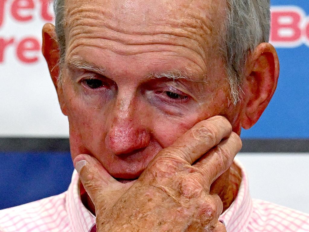 Coach Wayne Bennett of the Dolphins has been hit by the flu. Picture: Bradley Kanaris/Getty Images