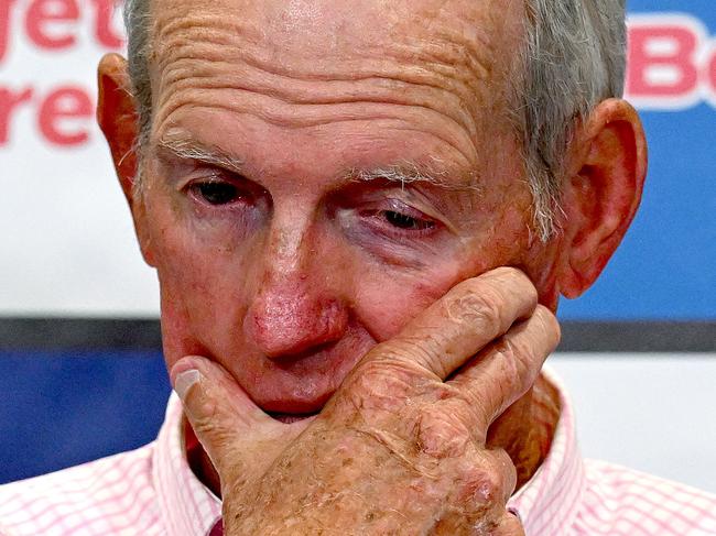 Coach Wayne Bennett of the Dolphins has been hit by the flu. Picture: Bradley Kanaris/Getty Images