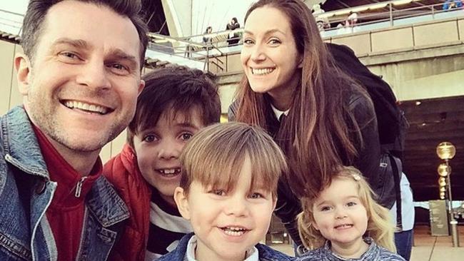 Campbell with his children Leo, Billy and Betty (aka Terrible Twos/Threenagers), and wife, Lisa. (Pic: Instagram)