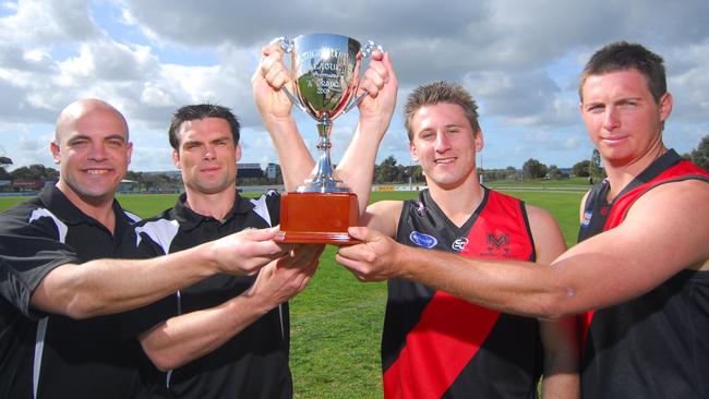 Southern League footy finals - Brendan McKeough, Stephen Prescott, Scott Pollard, Reid Beeching. Picture: File