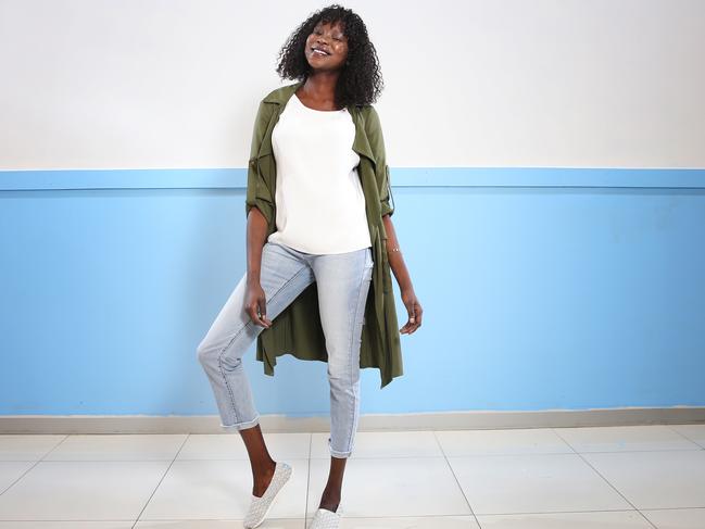 Pictured at Bondi Junction Westfield is model Yaya Deng ahead of the global giving company TOMS pop up store opening. Picture: Richard Dobson