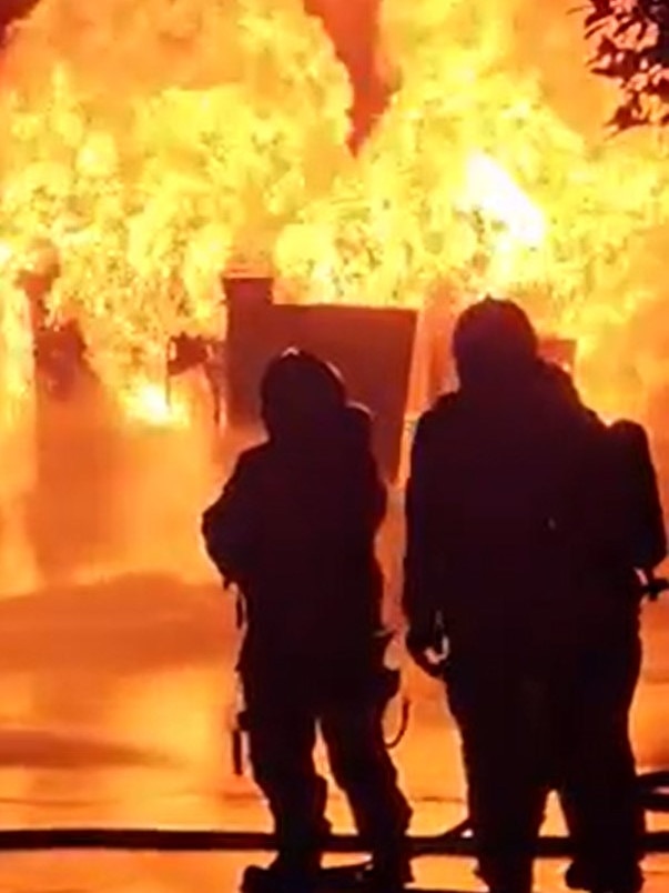 It took several firefighters to knock out the blaze. Picture: Supplied